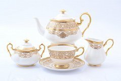 Чайный сервиз на 6 персон Golden romance Cream gold