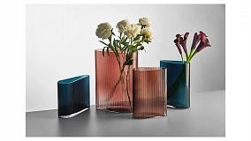 Ваза Nude Glass Туман 38 см, бирюзовая