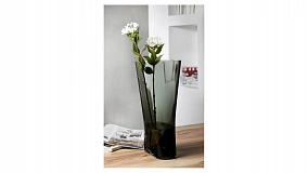 Ваза Nude Glass Инка 35 см, стекло хрустальное, дымчатая