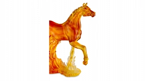 Фигурка Decor de table Лошадь 20 см, хрусталь, янтарная, п/к