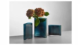 Ваза Nude Glass Туман 38 см, бирюзовая